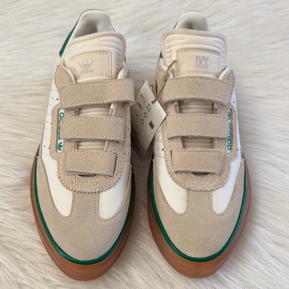 Adidas x Ivy Park Women’s Super Sleek 3 Strap Wonder White Gum Sneakers 5.5 - Picture 2 of 16